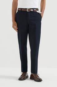 Brunello Cucinelli Cotton and virgin wool gabardine Italian fit trousers