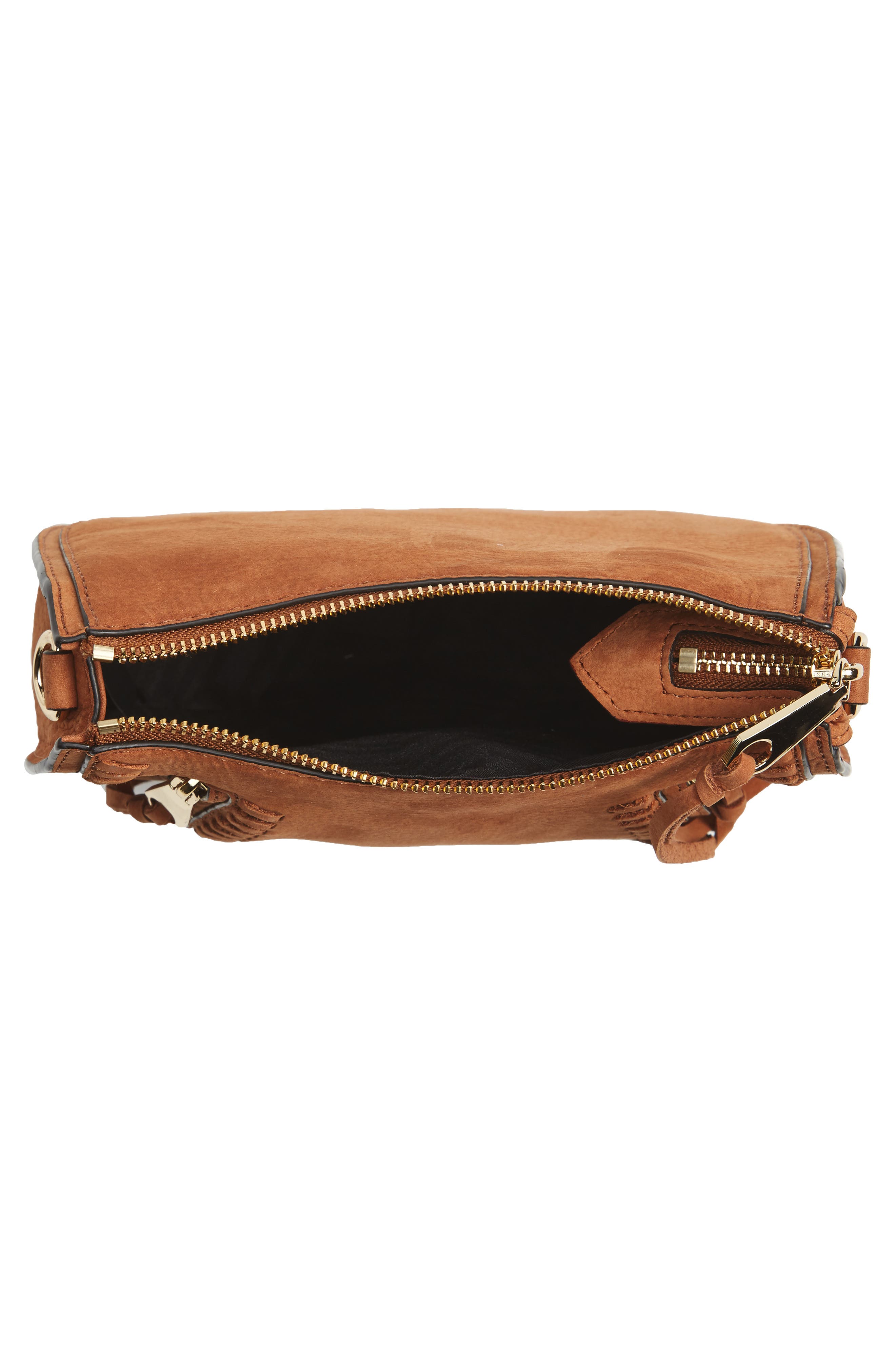 Mini Vanity Saddle Bag, Alternate, color, ALMOND NUBUCK