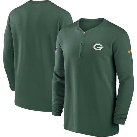 Men's Nike  Green Green Bay Packers 2023 Sideline Performance Long Sleeve Tri-Blend Quarter-Zip Top
