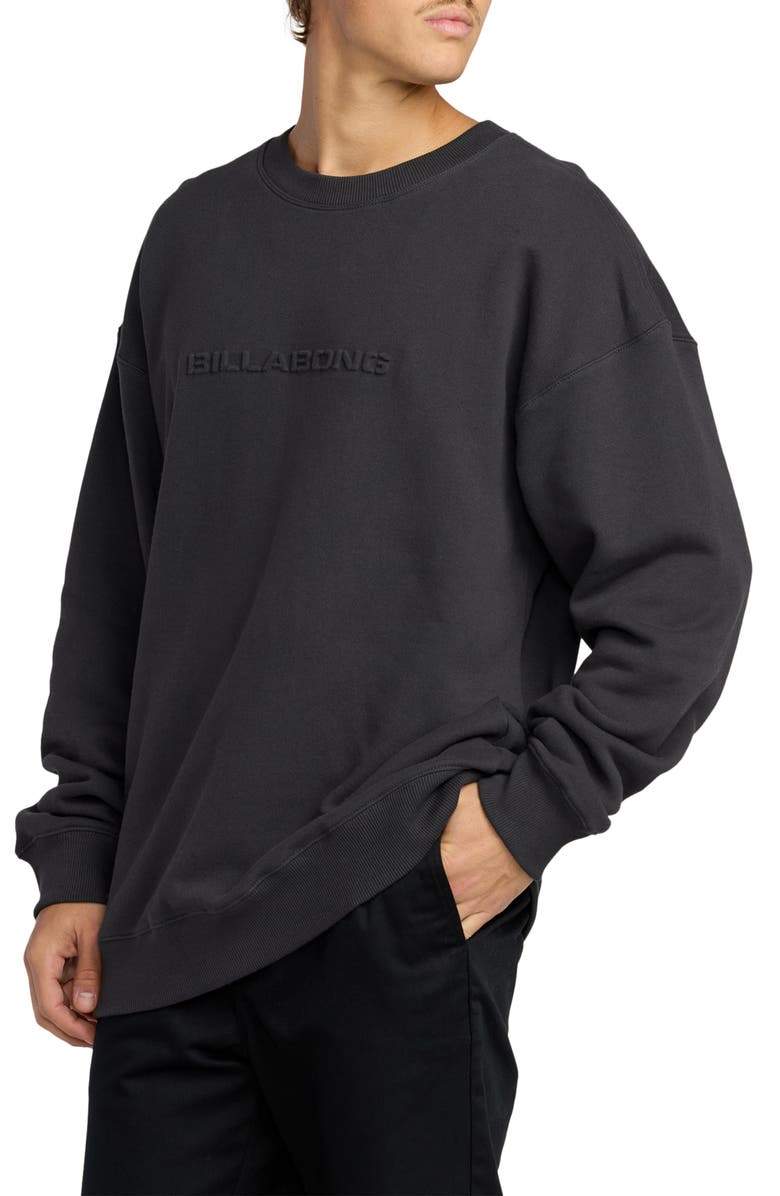 Billabong Iconic Embossed Oversize Cotton Blend Sweatshirt, Alternate, color, Black