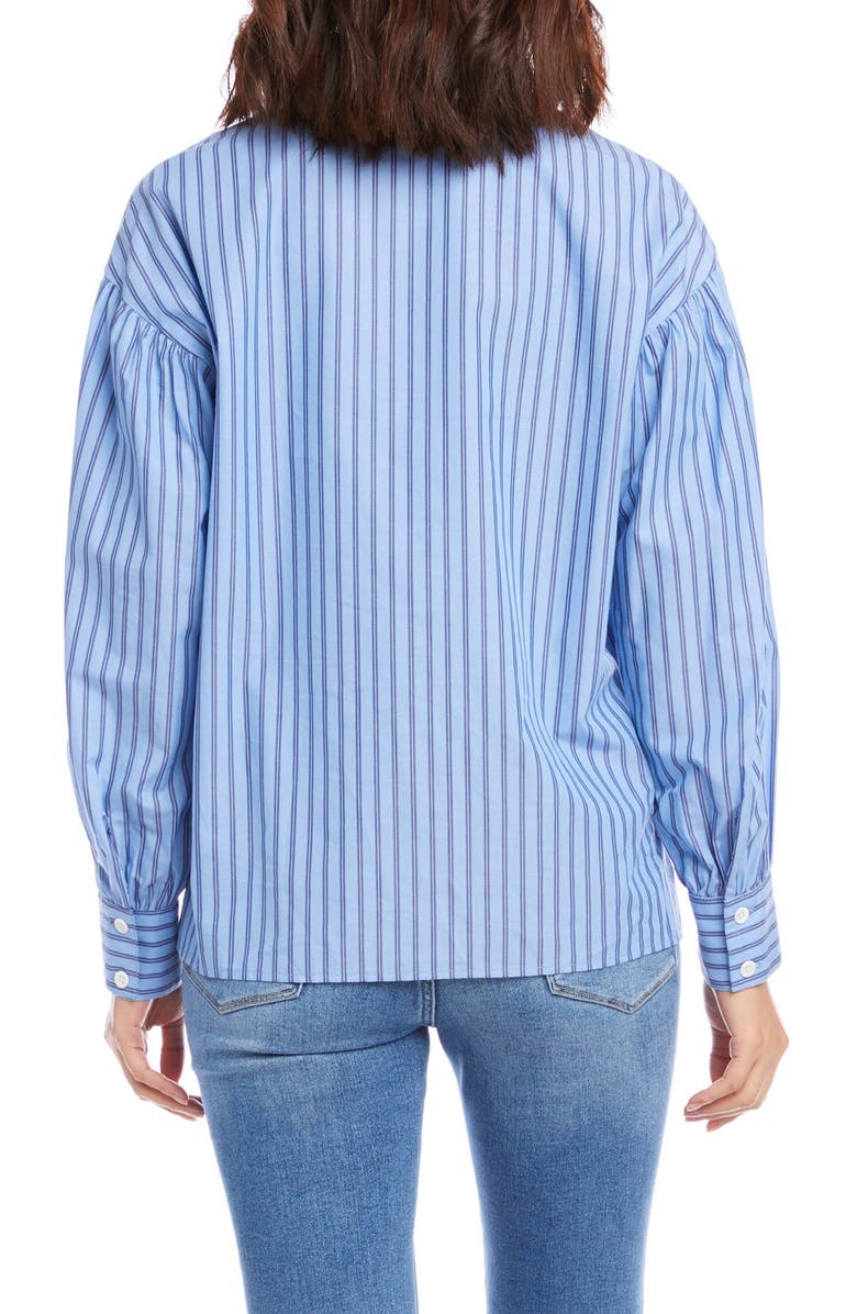 Karen Kane Yarn Dye Stripe Long Sleeve Button-Up Shirt, Alternate, color,