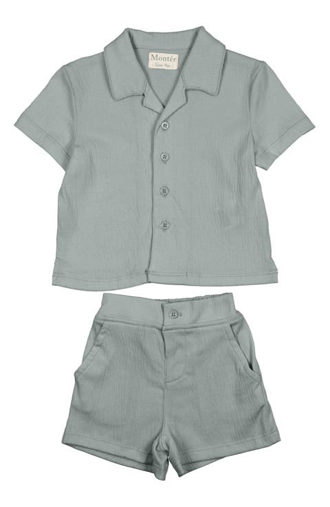 Gauze Camp Shirt & Shorts Set (Baby)