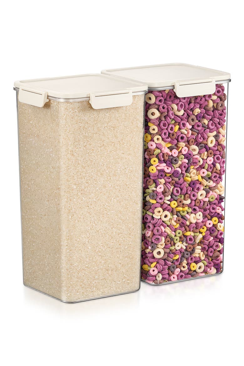 Set of 2 Airtight Food Storage Containers, Alternate, color, NO COLOR