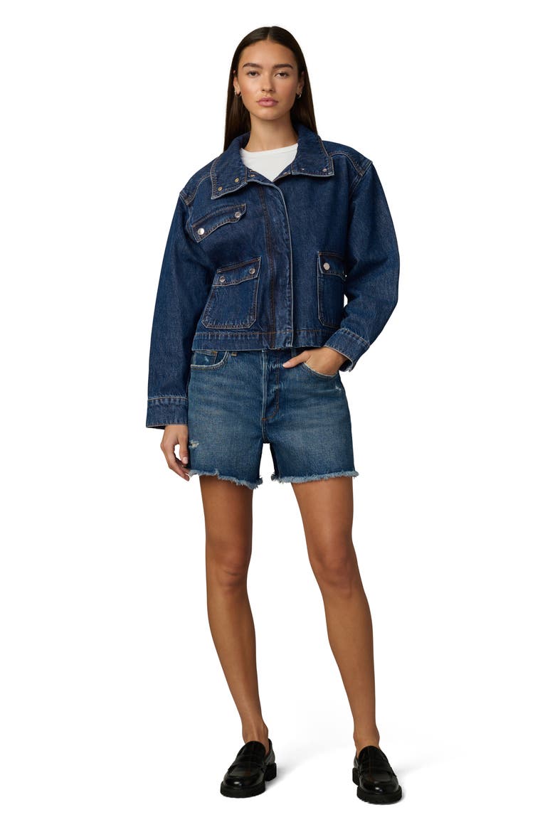 The Farah Zip Denim Jacket, Alternate, color, RIPPLE