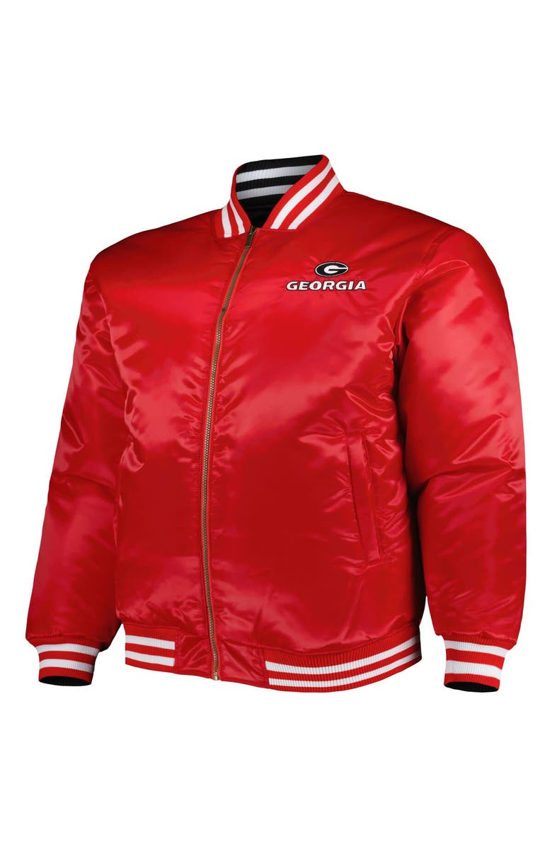 PROFILE Men's Red/Black Georgia Bulldogs Big & Tall Reversible Satin Full-Zip Jacket, Alternate, color, 