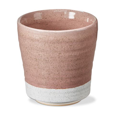 Two Tone Blush Ceramic Planter for Garden Decor