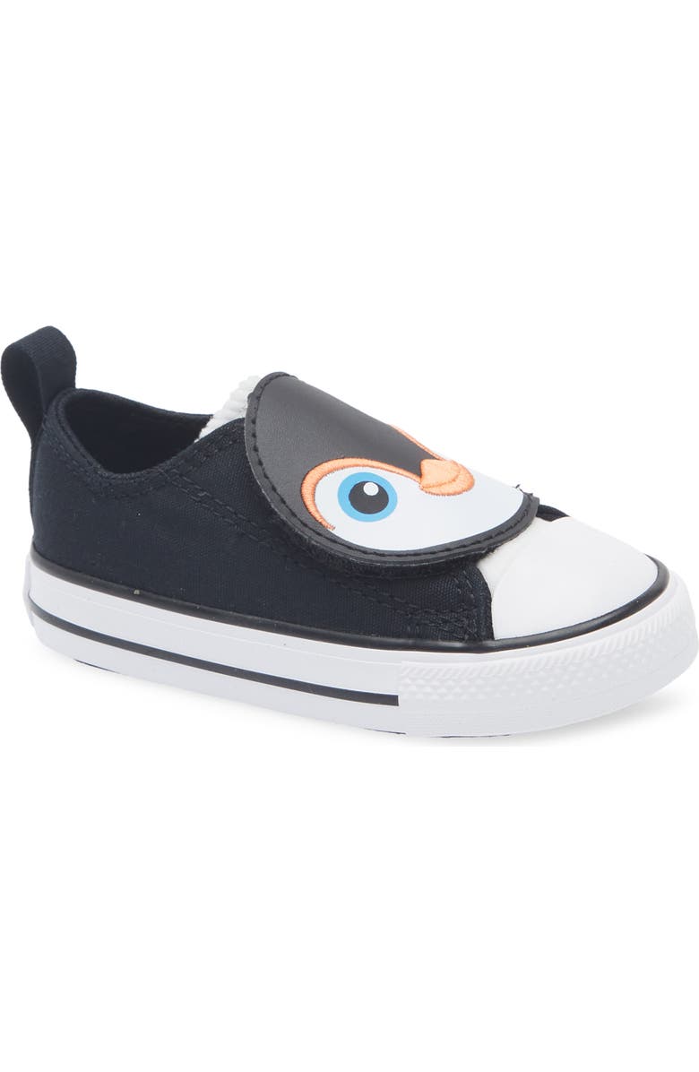Converse Kids' Chuck Taylor<sup>®</sup> All Star<sup>®</sup> Penguin One Strap Sneaker, Main, color, Black/ White/ Black