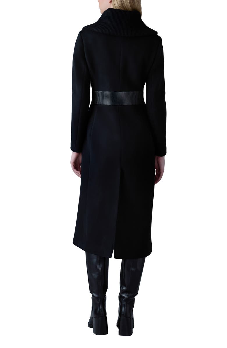 Mackage Clarice Leather Trim Wool Coat, Alternate, color,