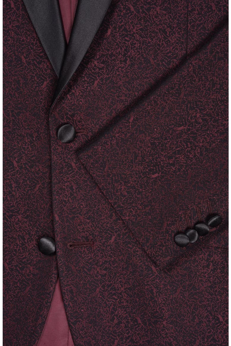 Two Button Peak Lapel Evening Jacket, Alternate, color, BURGUNDY