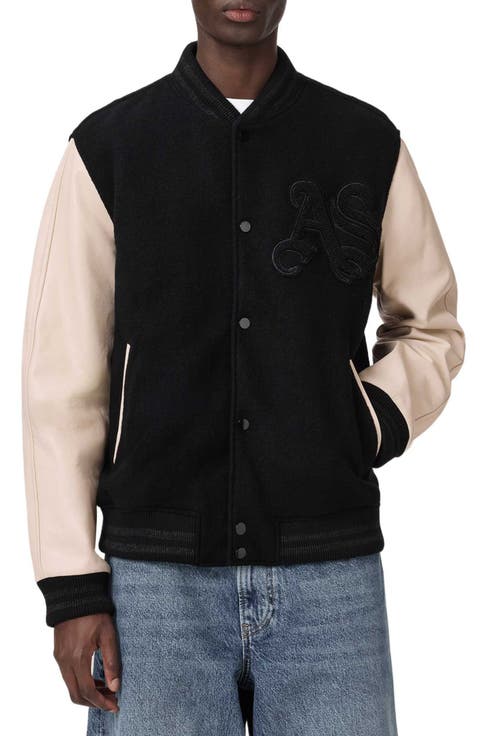 Holloway Wool & Leather Varsity Bomber Jacket