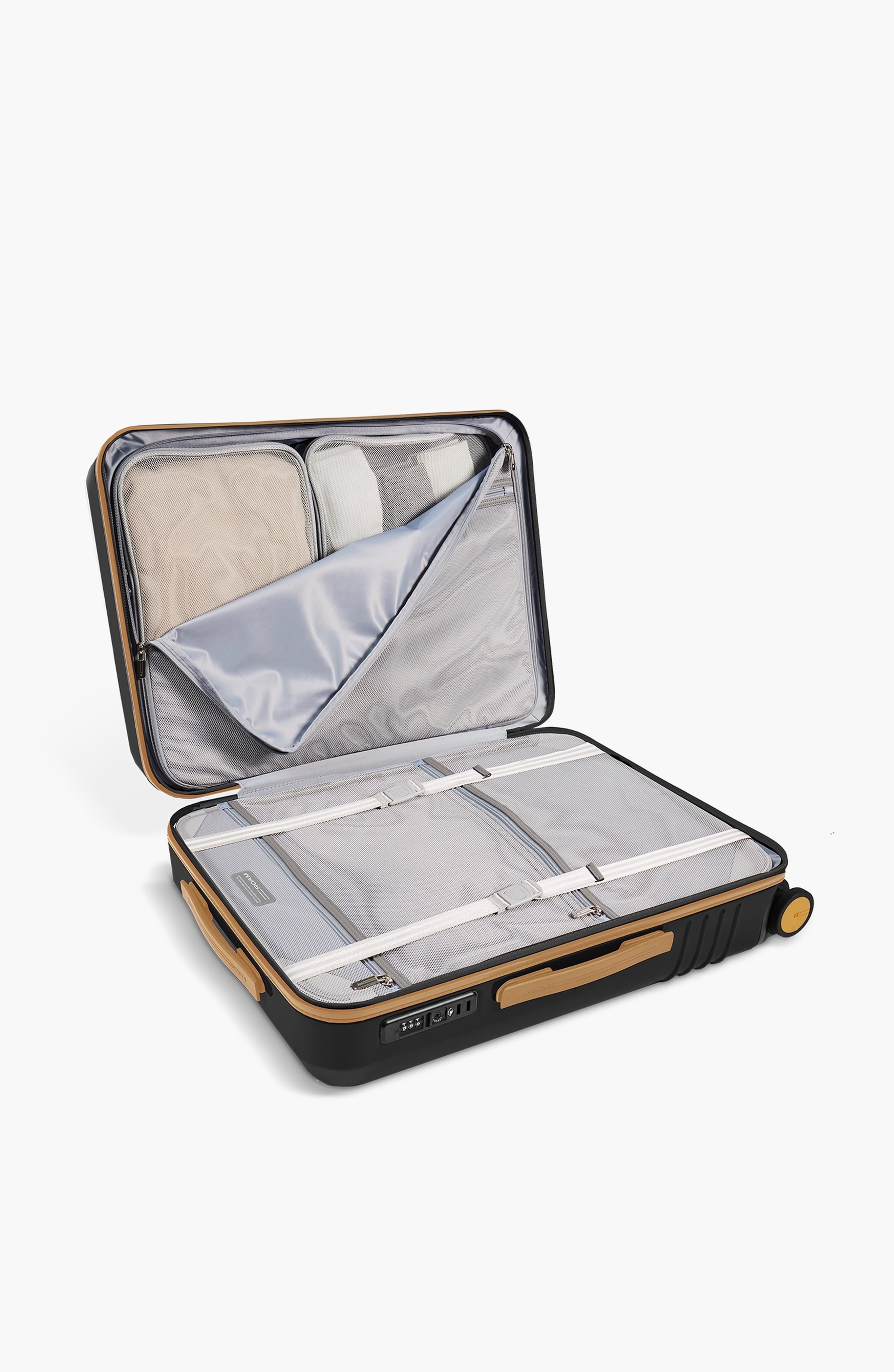 ROAM Luggage Check-In Luggage, Alternate, color, Black Gloss / Tan Trim