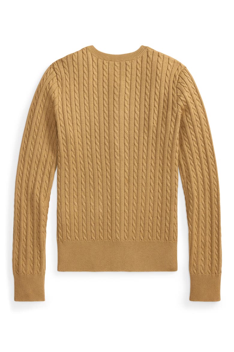 Kids' Polo Bear Cable Knit Cardigan, Alternate, color, BEIGE