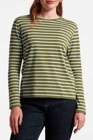 Frances Valentine Long Sleeve Striped Tee Shirt Stripe 100% Pima Cotton