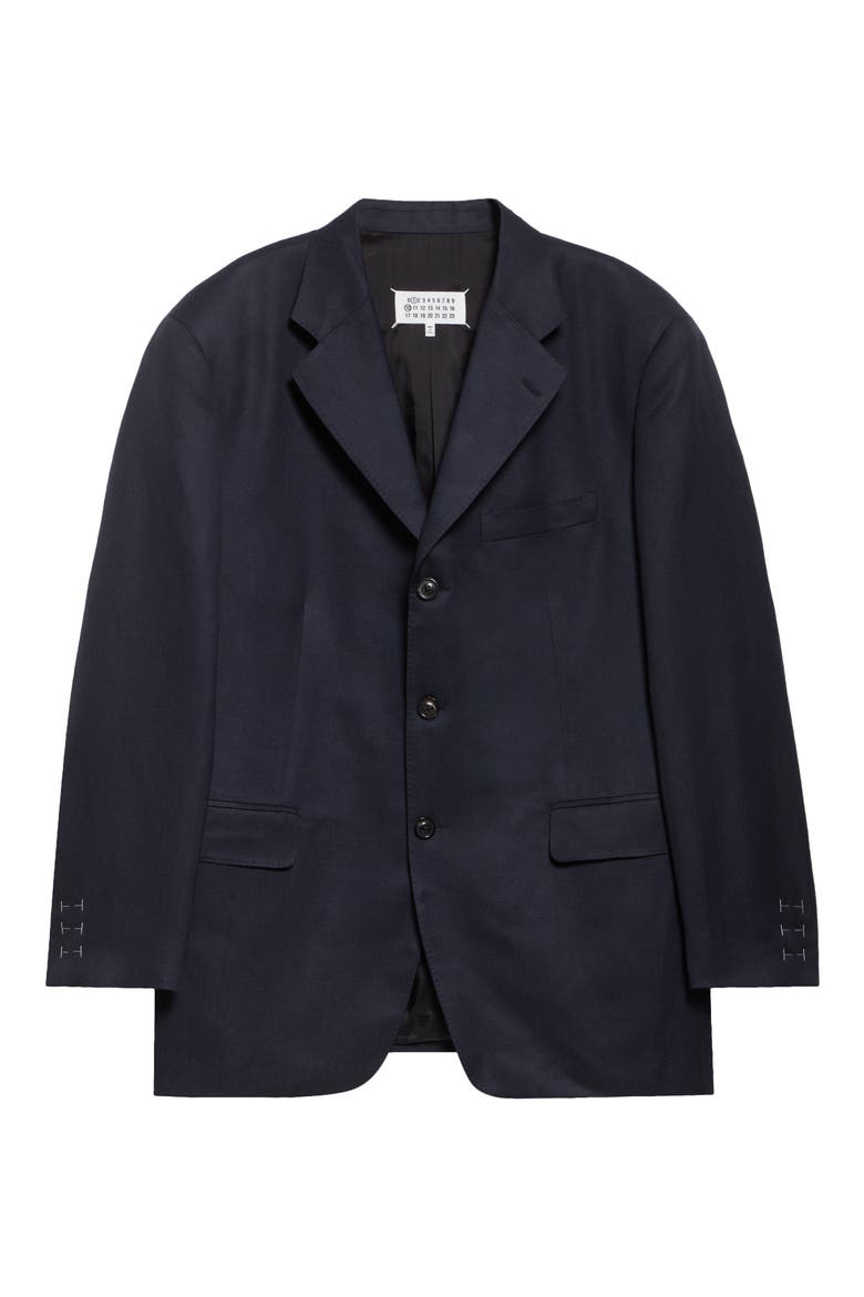 Work in Progress Virgin Wool & Linen Blazer, Alternate, color, BLUE