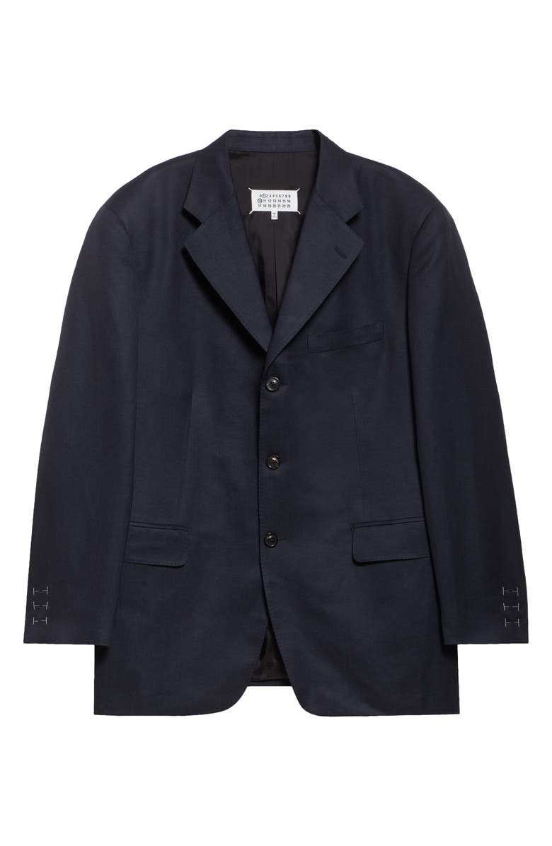 Maison Margiela Work in Progress Virgin Wool & Linen Blazer, Alternate, color, Blue