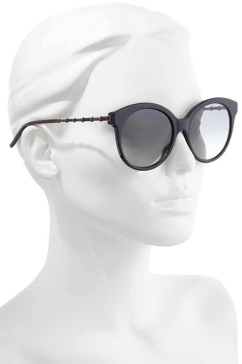 55mm Cat Eye Sunglasses, Alternate, color, BLACK