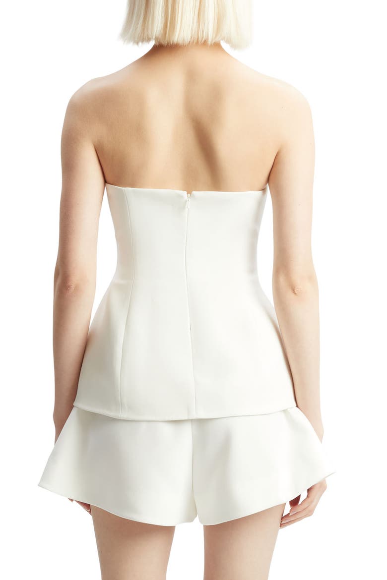 Helenia Longline Strapless Crepe Top, Alternate, color, ORCHID WHITE