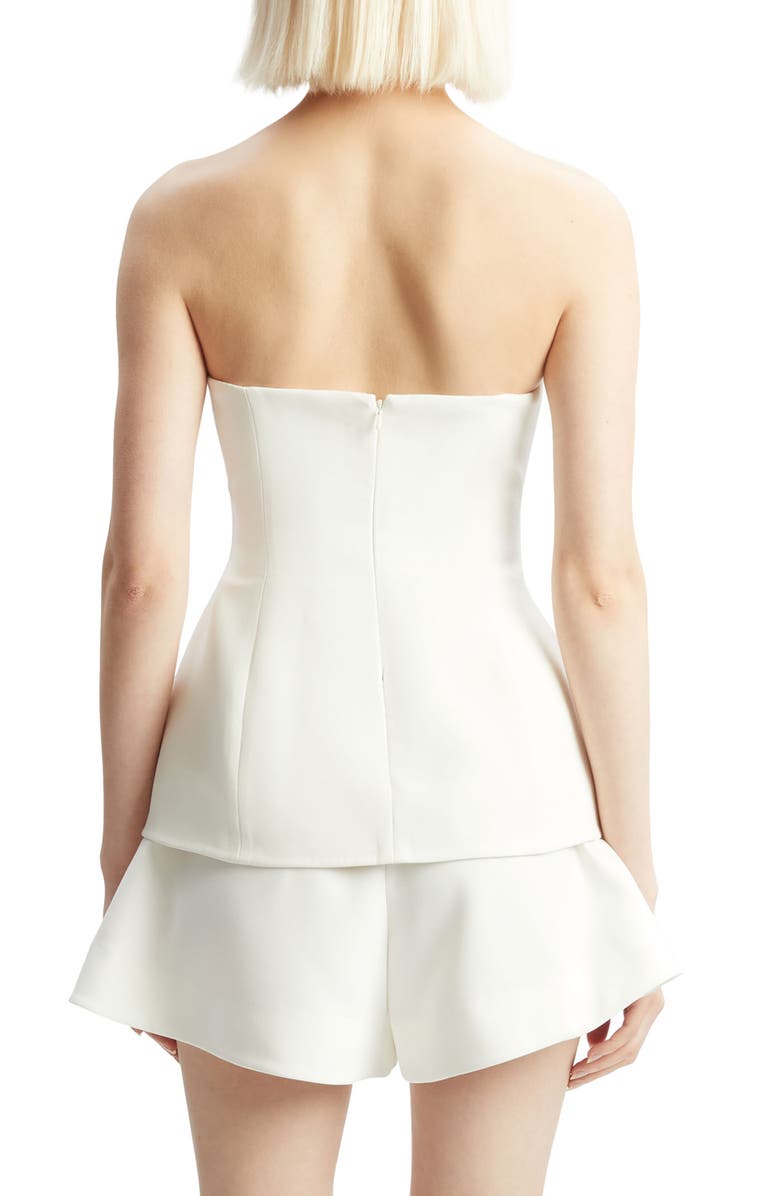 Bardot Helenia Longline Strapless Crepe Top, Alternate, color, Orchid White