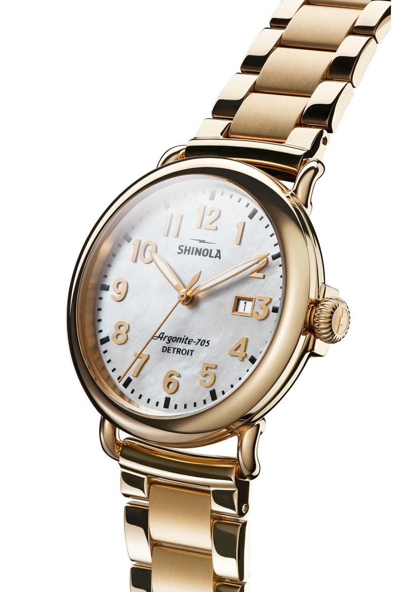 The Runwell Bracelet Watch, 41mm, Alternate, color, GOLD/ MOP/ GOLD