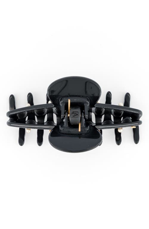 Alexandre De Paris Swarovski Faux Pearl & Crystal Claw Clip In Black