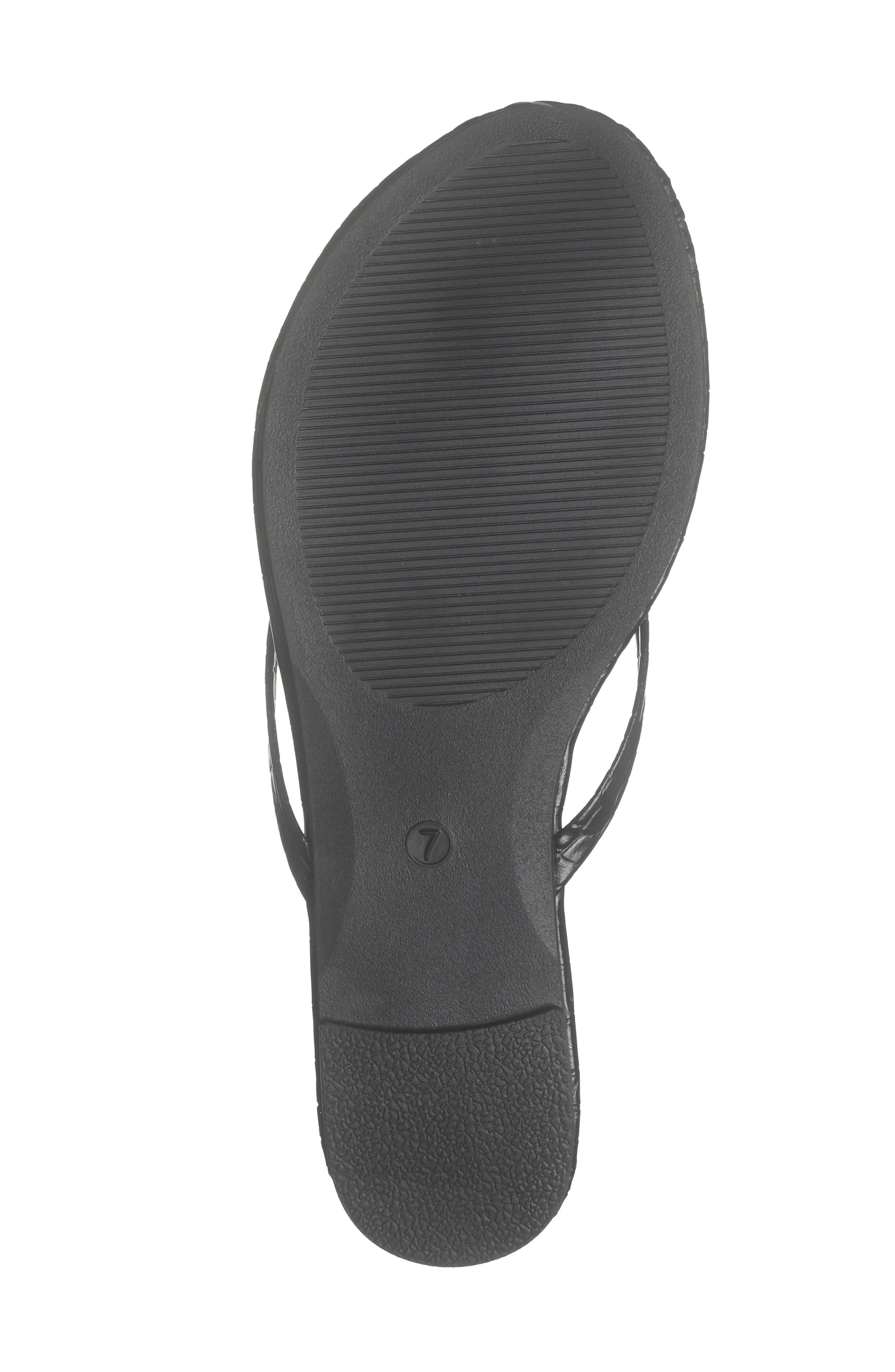 Bellen Faux Leather Croc Embossed Flip Flop, Alternate, color, BLACK CROCO
