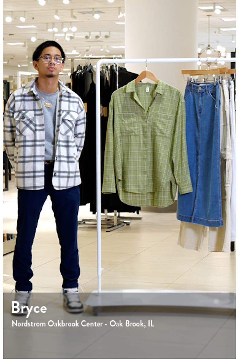 Plaid Oversize Cotton Flannel Button-Up Shirt video