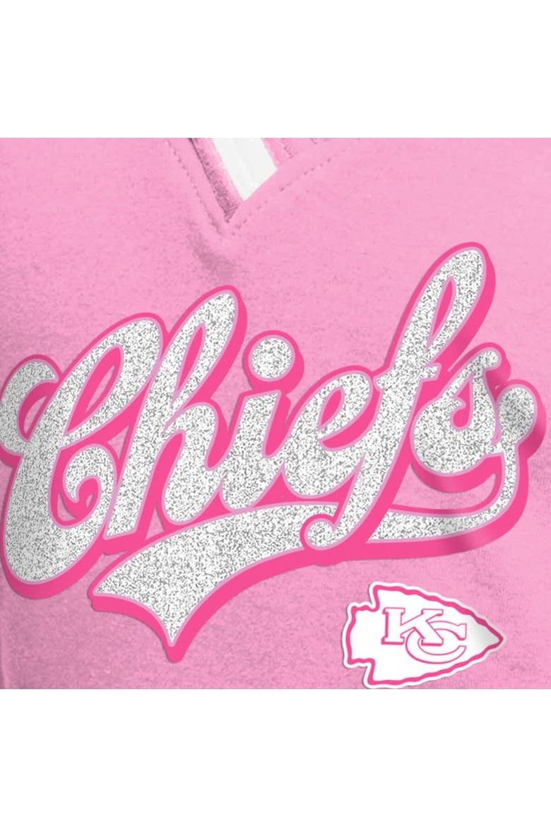 Girl's Youth New Era  Pink Kansas City Chiefs Mommy & Me Multiplier Raglan V-Neck T-Shirt, Alternate, color, Pink