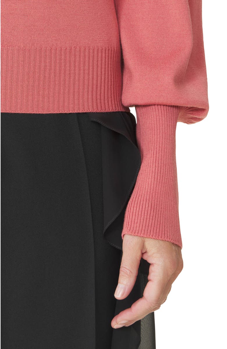 Lanvin Wool Sweater With Grosgrain Detail, Alternate, color, Pink