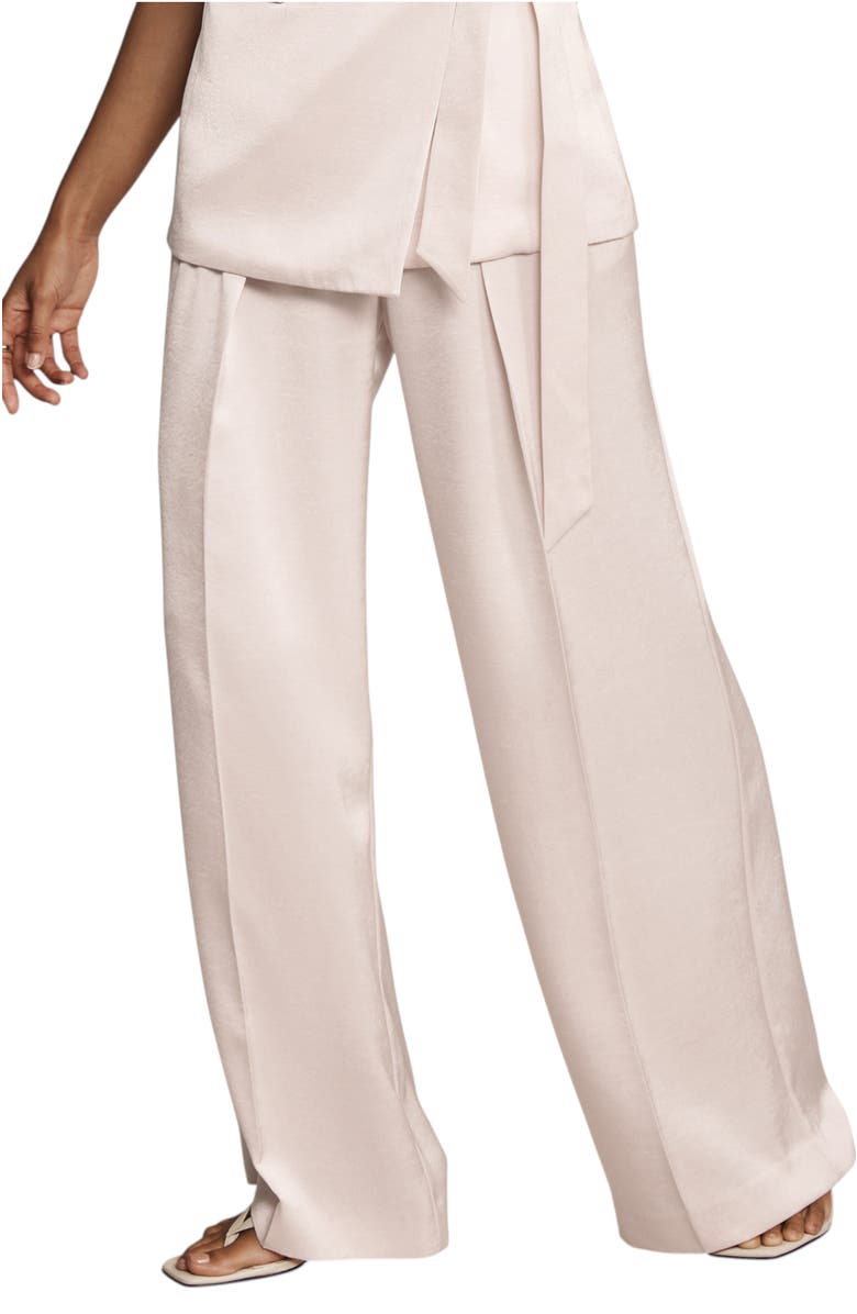 MINT VELVET Pleated Wide Leg Trousers, Main, color, Pink