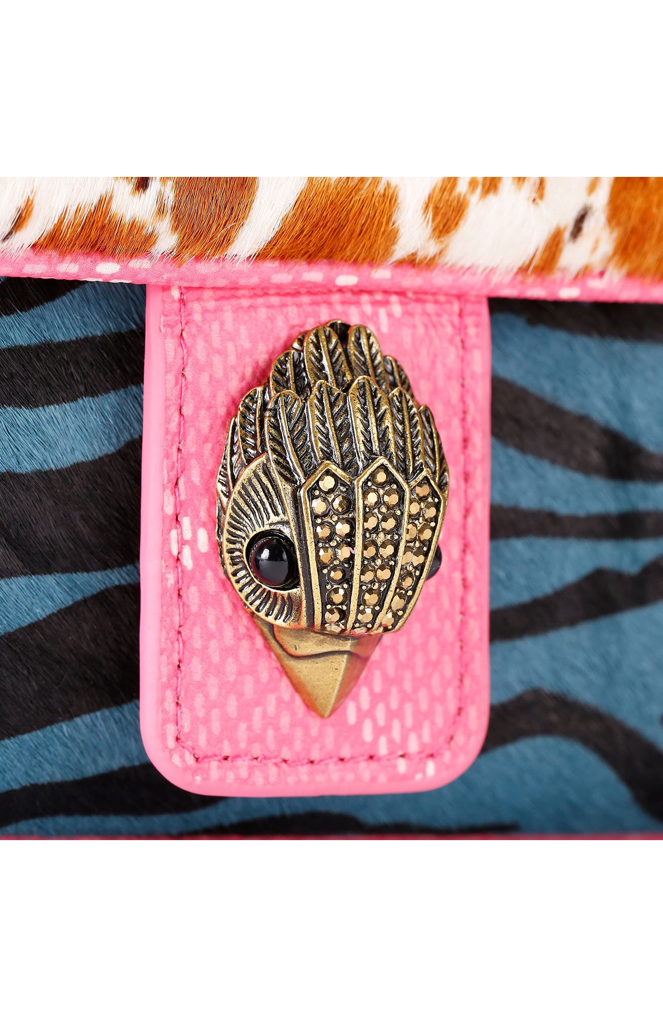 Kurt Geiger London Camden Flap Genuine Calf Hair & Leather Shoulder Bag, Alternate, color, 