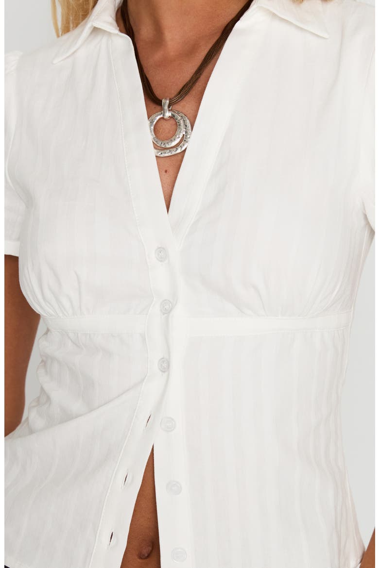 What a Show Button-Up Top, Alternate, color, WHITE