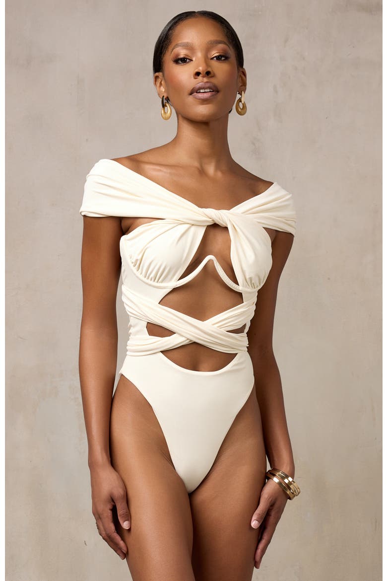Bella One-Piece Swimsuit, Alternate, color, Cream