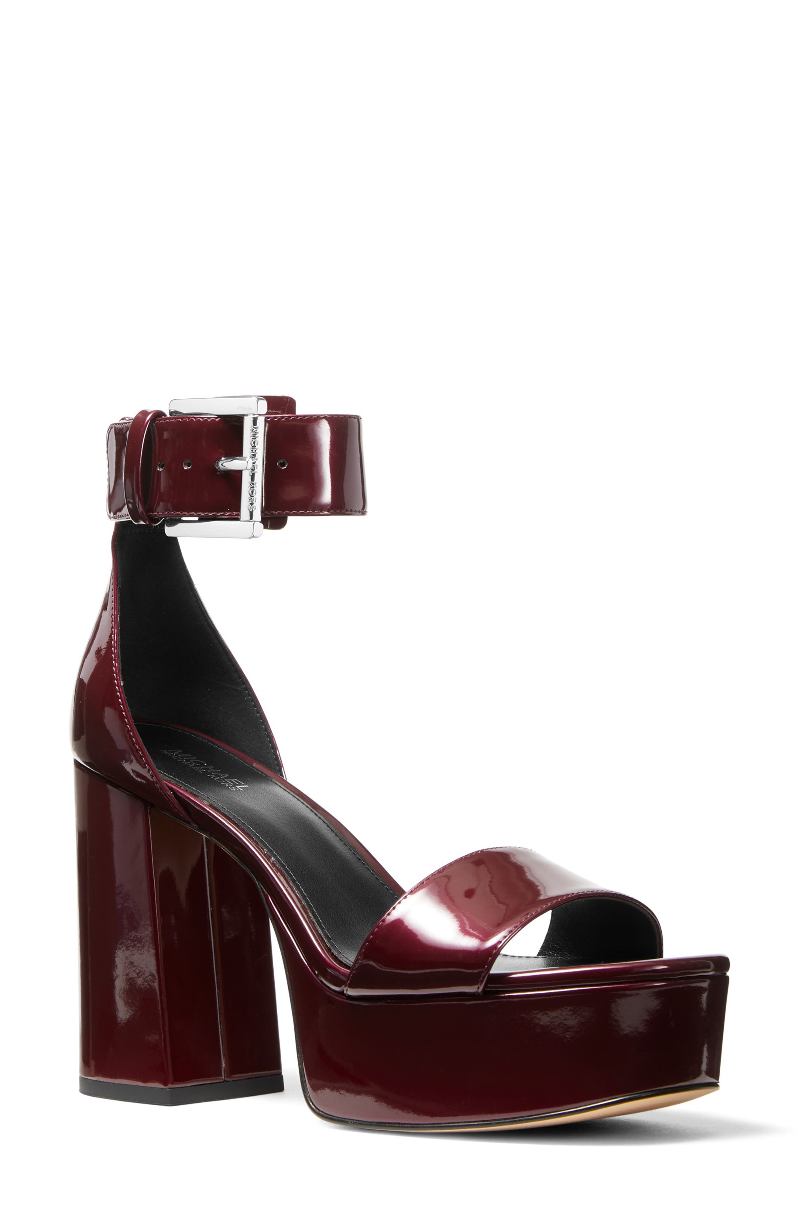Tara Platform Sandal, Main, color, MERLOT