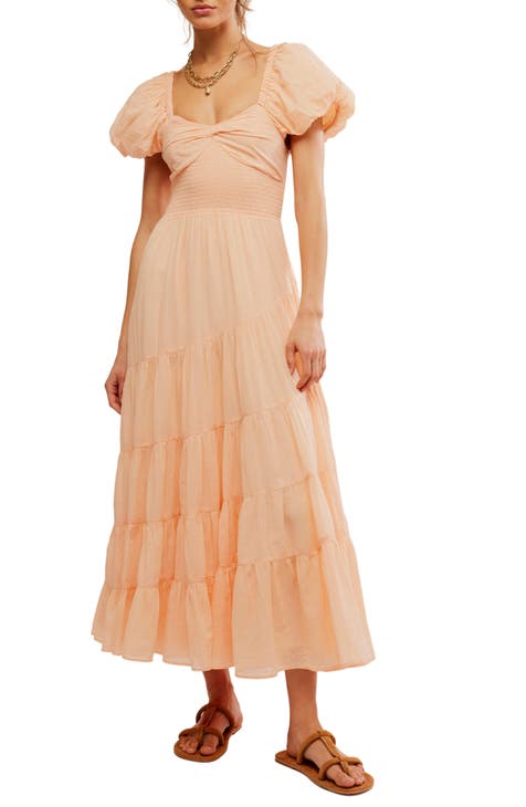 Sundrenched Smocked Puff Sleeve Maxi Dress