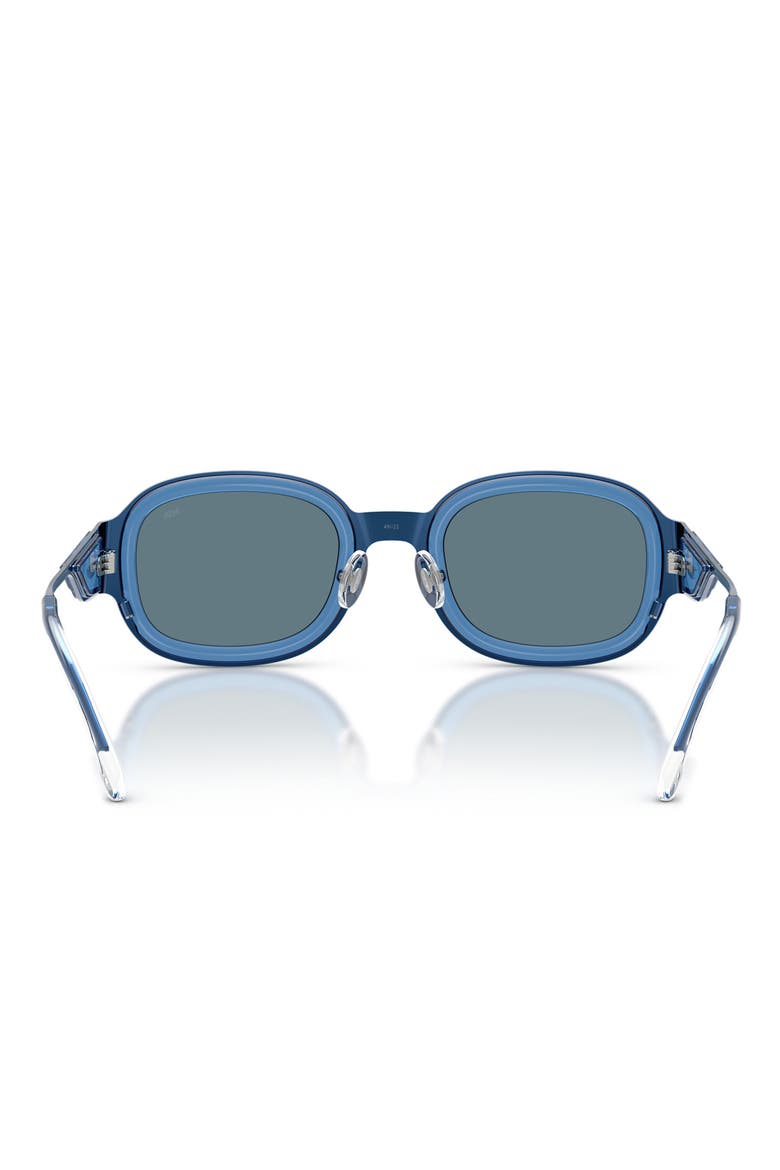 49mm Small Mirrored Square Sunglasses, Alternate, color, BLUE / BLUE MIRROR SILVER