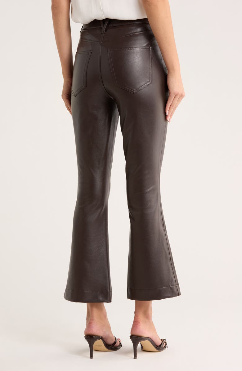 Veronica Beard Carson Faux Leather High Waist Ankle Flare Leg Pants, Alternate, color, Dark Chocolate