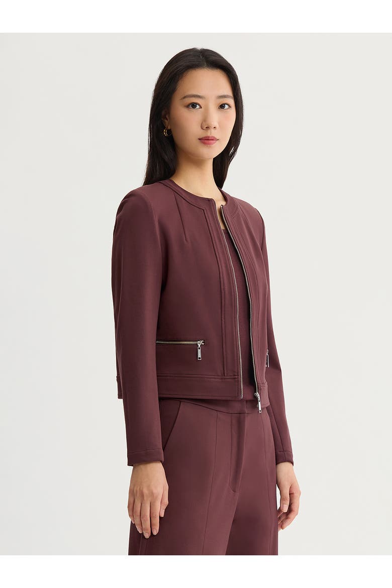 Heritage LuxeStretch Ponte Sport Jacket, Main, color, Mahogany