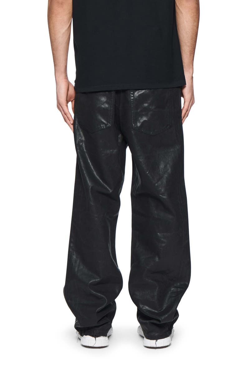 Side Zip Coated Wide Leg Jeans, Alternate, color, BLACK