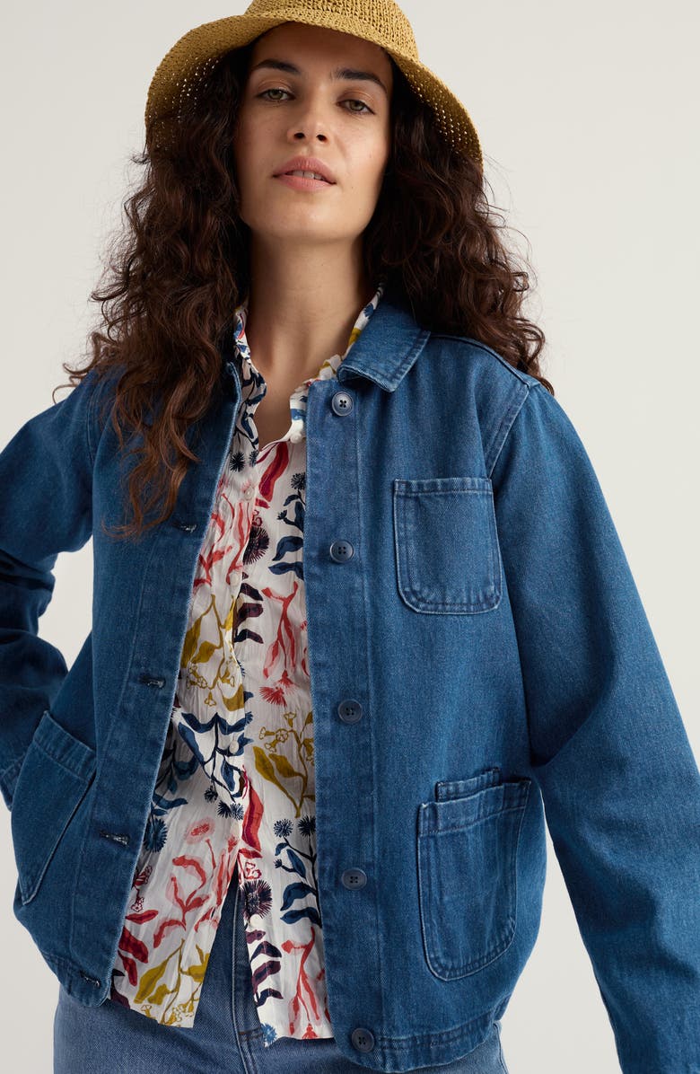 Seasalt Cornwall Reading Rocks Denim Jacket, Alternate, color, Mid Wash