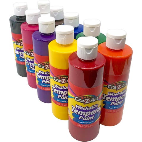 Classroom Pack Washable Tempera Paints 10 Bottles, 8 oz Each
