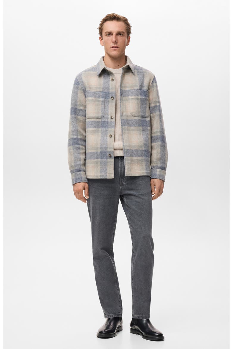 Check Flannel Shirt Jacket, Alternate, color, SKY BLUE