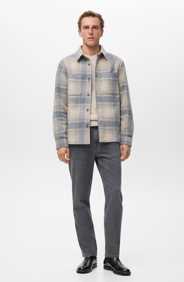 MANGO Check Flannel Shirt Jacket, Alternate, color, 