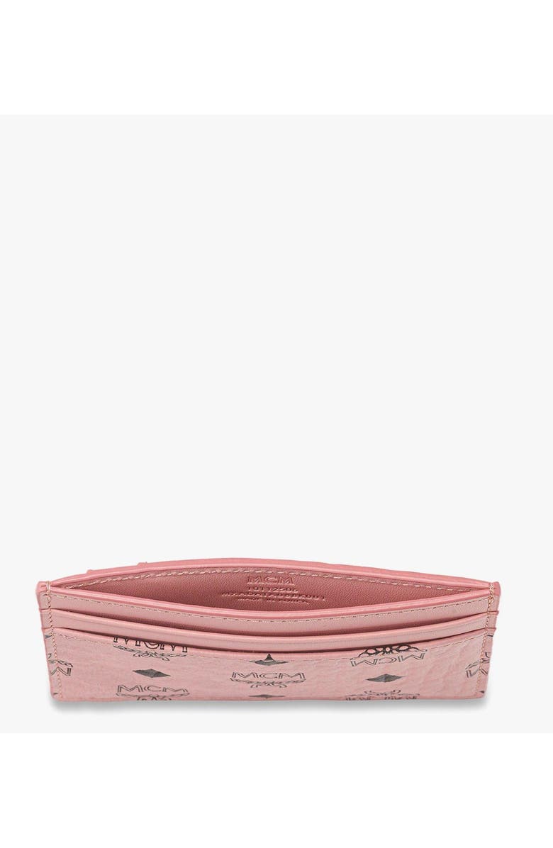 MCM Aren Card Case in Visetos, Alternate, color, Soft Pink
