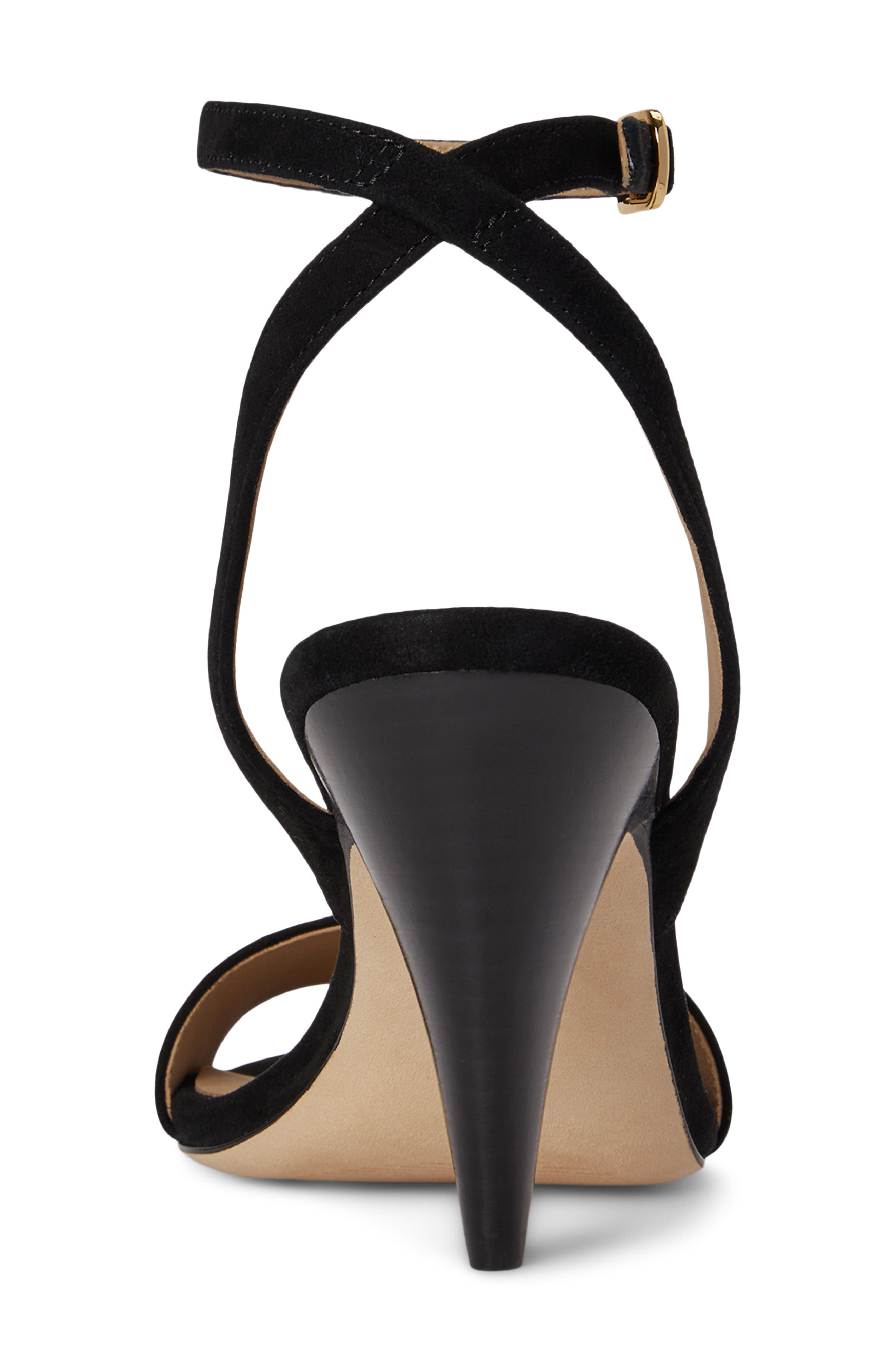 Gracy Ankle Strap Sandal, Alternate, color, BLACK