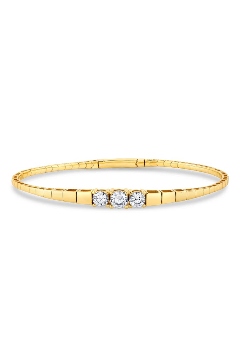 Pure Flex Graduated Cubic Zirconia Bracelet, Main, color, 18KT YELLOW GOLD / CLEAR STONE
