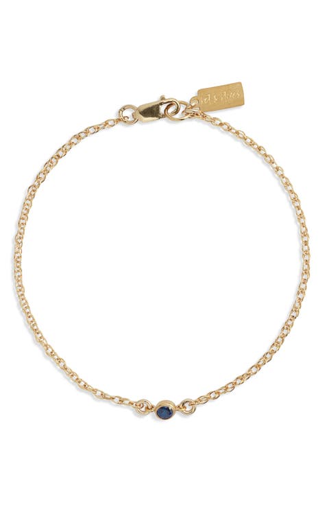 Cubic Zirconia Birthstone Pendant Bracelet