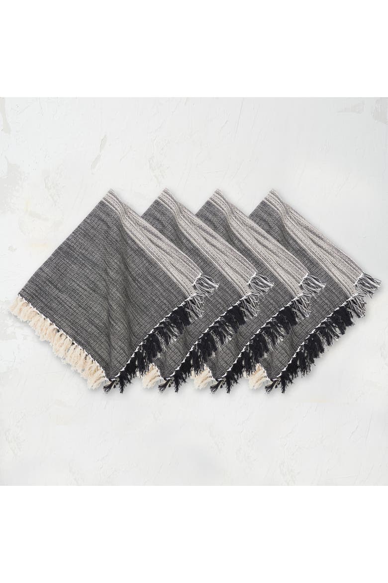 Kerbey Onyx Cotton Napkin Set of 4, Main, color, Black