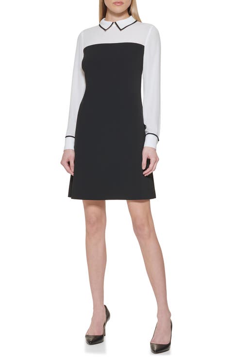 Colorblock Long Sleeve Dress