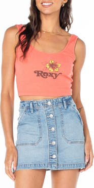Roxy Valmos Rib Crop Graphic Tank