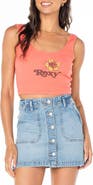 Roxy Valmos Rib Crop Graphic Tank